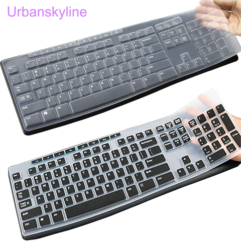 Чехол для клавиатуры Logitech K200 MK200 K260 MK260 K270 MK270 MK275 Проводная Прозрачная черная пленка Силиконовый чехол из ТПУ тонкий ► Фото 1/6