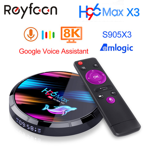 ТВ-приставка H96 MAX X3 на Android 9,0, 4 + 128/64/32 ГБ, Amlogic S905X3, 1080p, 4K, 60 кадров/с ► Фото 1/5