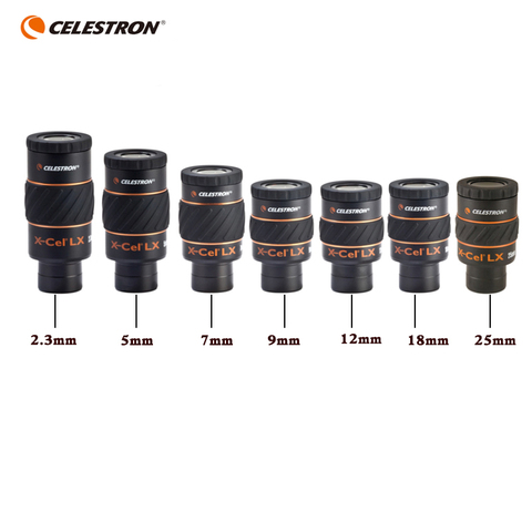 Celestron X-CEL LX 2,3 мм 5 мм 7 мм 9 мм 12 мм 18 мм 25 мм, окуляр 60 градусов, телескопический широкоугольный луковистый окуляр planetario 1,25