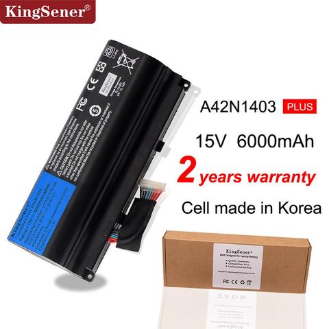 KingSener 15V 6000mAh Korea Cell A42N1403 Аккумулятор для ASUS ROG G751 G751JY G751JM G751JT GFX71 GFX71JY GFX71JT A42LM9H A42LM93 ► Фото 1/6
