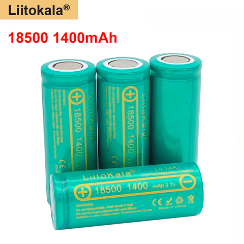 Аккумуляторная батарея LiitoKala для фонарика, 3,7 В, 18500, 18500, 1400 мА · ч, безопасная li-ion, оптовая продажа ► Фото 1/5