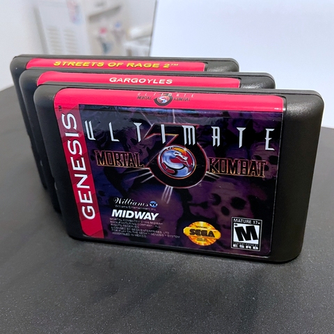 Ultimate Mortal Kombat 3 /Gargoyles /Street of Rage 16 bit MD игровая карта Genesis Red label для Sega Mega Drive & Genesis System ► Фото 1/1