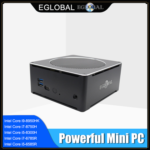 Eglobal Монстр мини-ПК i7 8750H 6 ядер 12 потоков DDR4 2666 МГц Nuc Windows 10 Pro Linux маленький компьютер AC Wifi Mini DP HDMI ► Фото 1/6