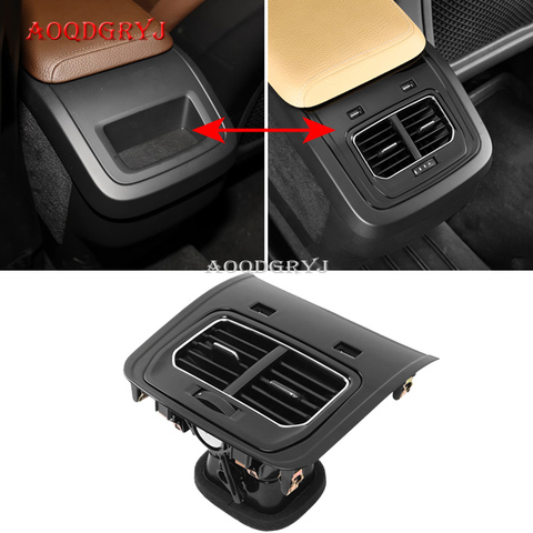 Car Accessories Fit For Volvo xc60 2022-2022 Armrest Box Rear air conditioner Air outlet Modification Kit Glossy Black ► Фото 1/6