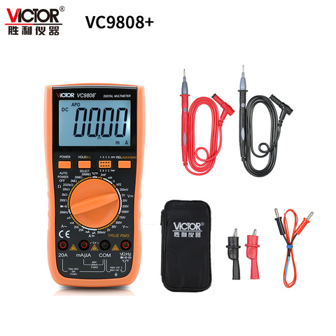 VICTOR VC9806 + VC9808 + 3 1/2 True RMS цифровой мультиметр 1000 в 20A DC вольтметр-Амперметр AC индуктивность частота тестер метр ► Фото 1/6
