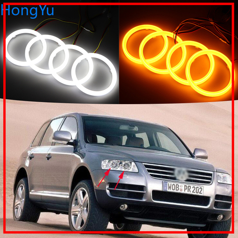 Двухцветсветильник светодиодный поворотник Angel Eye для Volkswagen VW Touareg 2003 2004 2005 2006 хлопок ► Фото 1/6