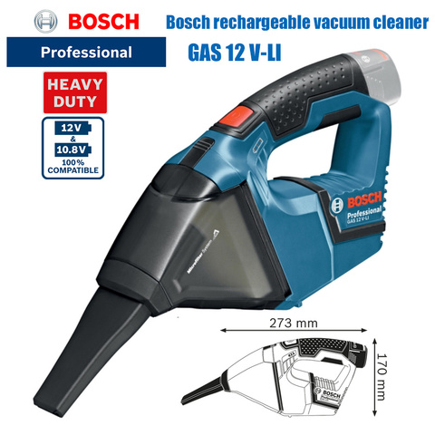 Bosch GAS12V-LI бытовой Компактный беспроводной автомобильный перезаряжаемый промышленный ручной пылесос ► Фото 1/6