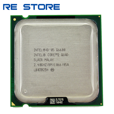 Б/у процессор Intel core 2 quad Q6600, 2,4 ГГц, четырехъядерный FSB 1066, настольный процессор LGA 775 ► Фото 1/2