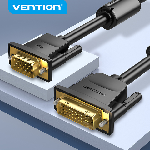 Кабель Vention DVI к VGA, 1080P 60 Гц, адаптер с разъемом «Папа-папа» и «папа» 24 + 5, для монитора ноутбука, кабель DVI VGA ► Фото 1/6