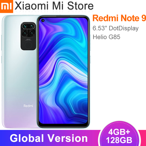 Глобальная версия Xiaomi Redmi Note 9 4GB RAM 128GB ROM, смартфон с MTK Helio G85 Octa Core 48MP Quad камера заднего вида 5020 мА * ч ► Фото 1/6