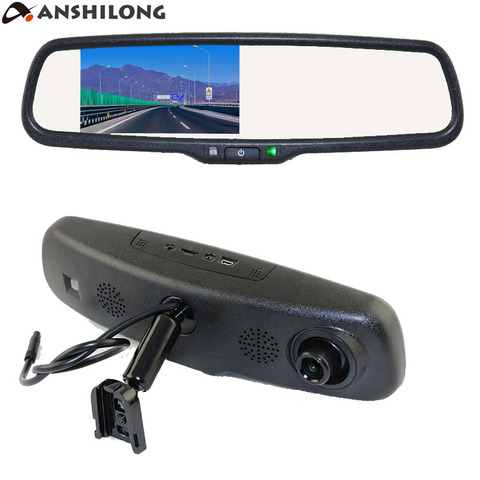 ANSHILONG Автомобильное зеркало заднего вида DVR с 4,3 дюймовым монитором + специальный цифровой видеорегистратор Кронштейн OEM 1080P G-sensor ► Фото 1/6