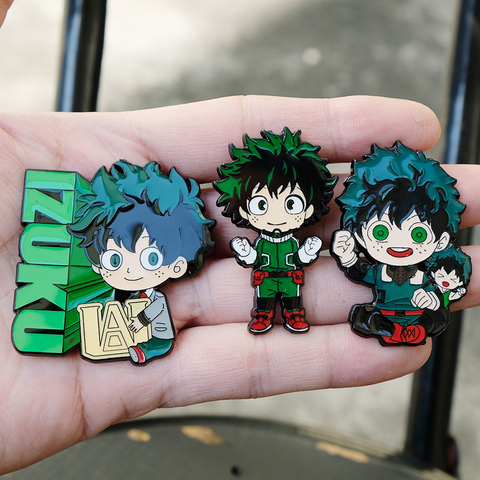 My Hero academic Izuku Midoriya DEKU Классическая эмалированная брошь на пуговицах с изображением героев мультфильмов, джинсовая булавка на лацкане 5 см для любителей аниме ► Фото 1/1