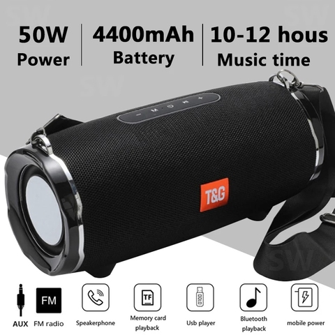 TG187 High Power 50W Bluetooth Speaker Наружная водонепроницаемая портативная колонка Мощный громкоговоритель для компьютерных динамиков Сабвуфер BoomBox ... ► Фото 1/6