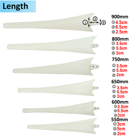 550/600/650/750/800/900 мм Черный/Белый Ветер генератор ветра лопатки турбины высокая прочность волокна нейлона ветряная мельница аксессуары ► Фото 1/6