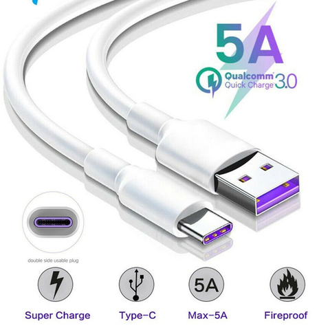 Зарядный кабель USB Type-C, 50 см, 1 м, 2 м, для Huawei P40, P30, Samsung S20, S10, S9, Xiaomi Note 8, 8T Pro ► Фото 1/6