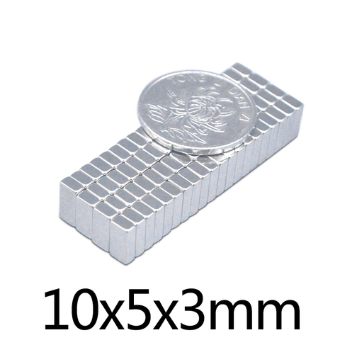 20/50/100/200/300 шт. 10x5x3 мм кубоид блоковые магниты 10mmX5mm неодимовый магнит 10x5x3 мм постоянный мощный магнит NdFeB 10*5*3 N35 ► Фото 1/3