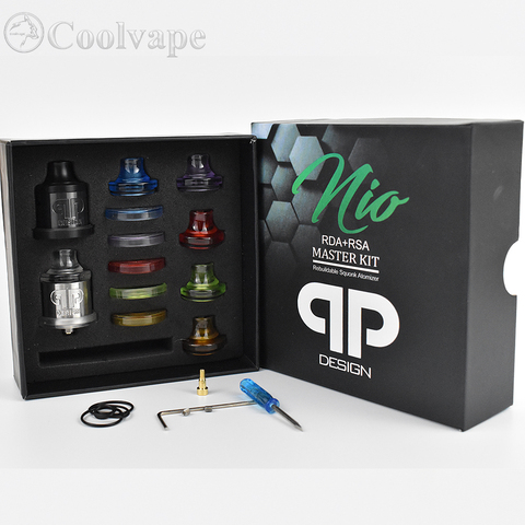 QP дизайн Nio RDA RSA Master kit с bf pin 22 мм 316ss испаритель Восстановленный бак воздухозаборник Регулируемый rda Атомайзер ► Фото 1/6