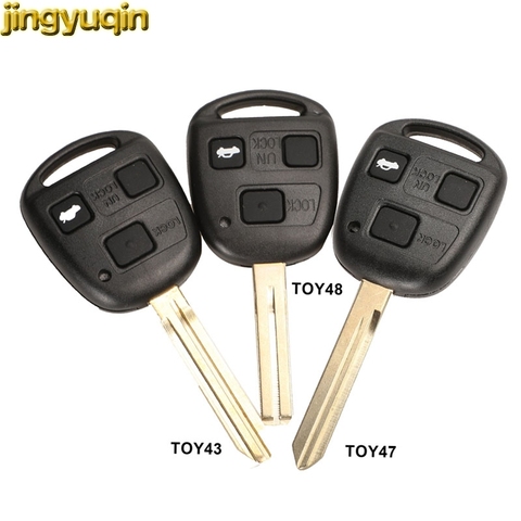 Jingyuqin дистанционного ключа автомобиля оболочки + Кнопка Pad для Toyota Avensis Corolla Yaris Rav4 Tacoma TOY43 TOY47 TOY48 лезвие без чипа 3 BTN ► Фото 1/3