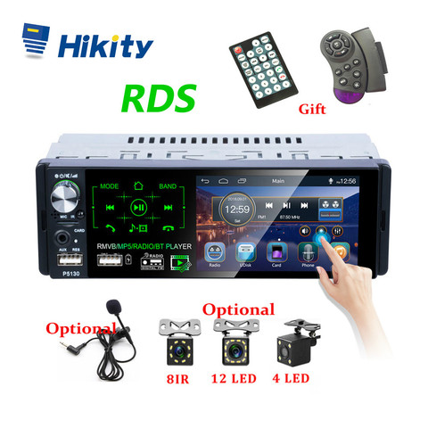 Автомагнитола Hikity Autoradio, Автомобильный MP5 плеер, 1 din, сенсорный экран 4.1