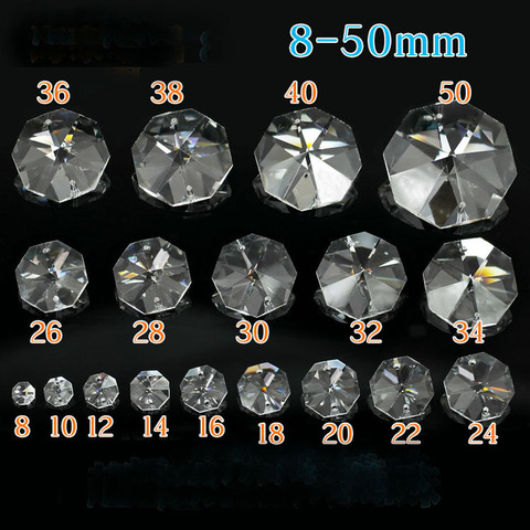 Высокое качество 14 мм прозрачные Восьмиугольные бусины с двумя отверстиями гирлянда нити свадебные украшения стола Diy аксессуары для Ловца... ► Фото 1/6
