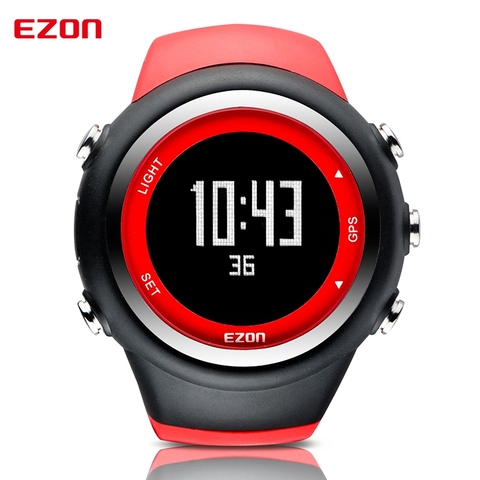 Мужские Цифровые спортивные часы с GPS для бега на открытом воздухе и фитнеса водонепроницаемость до 50 м скоростное расстояние pace EZON T031 ► Фото 1/6