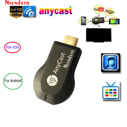 Anycast m2 iii Plus Miracast HDMI Wi-Fi беспроводной адаптер для телевизора Wi-Fi дисплей зеркальный литой приемник донгл для планшета ios android ► Фото 1/6