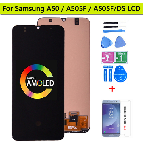 Супер AMOLED 6,4 ''дисплей для Samsung Galaxy A50 SM-A505FN/DS A505F/DS ЖК-дисплей сенсорный экран дигитайзер для Samsung A50 LCD ► Фото 1/6