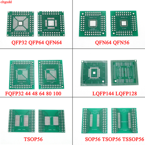 Плата QFP32 QFN56 LQFP128 TSSOP56 TSOP56 к DIP56 56pin SDRAM, 0,635 мм, 0,8 мм ► Фото 1/6