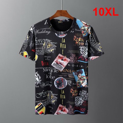 Мужские футболки большого размера 10XL, футболки, повседневные футболки с принтом в стиле хип-хоп, летняя одежда большого размера 9XL 10XL HX350 ► Фото 1/5