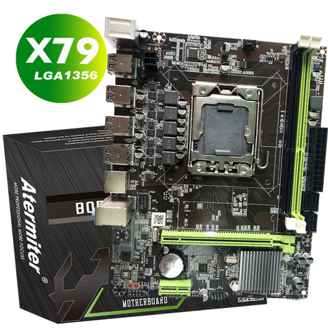 Материнская плата Atermiter X79 материнские платы LGA 1356, игровая мини-ПК, оперативная память ddr3 PC3, REG, ECC, серверная память материнская плата xeon E5 процессор USB 2.0 SATA 2.0 LGA 1356 ► Фото 1/3