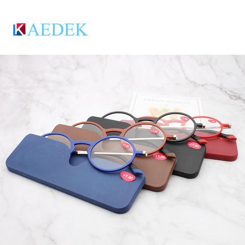 Очки для чтения KAEDEK Tr90 в тонкой прямоугольной оправе + складные очки для дальнозоркости с алюминиевым магнитным чехлом + 1 1,5 2 2,5 3 3,5 ► Фото 1/6
