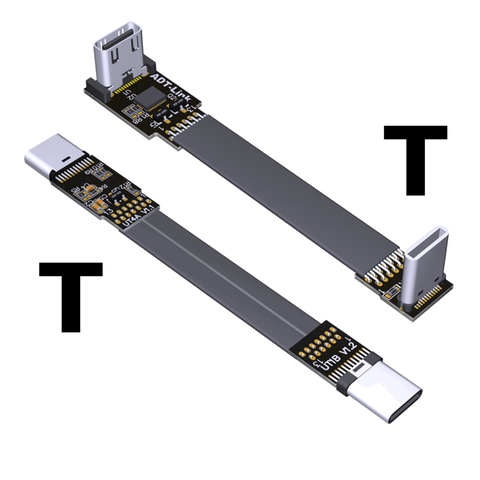 USB 3,1 Тип C к type C плоский удлинитель 10 Гбит/с складной 90 градусов USB C Мужской Женский FPC FPV кабель для аэрофотосъемки ► Фото 1/6