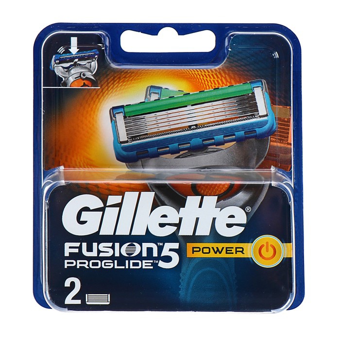 Сменные кассеты Gillette Fusion5 ProGlide Power, 5 лезвий, 2 шт. ► Фото 1/5