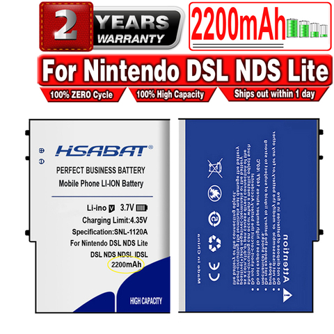 HSABAT 2200mAh DSL NDS DSLNDS Аккумулятор для Nintendo DSL NDS Lite ► Фото 1/6