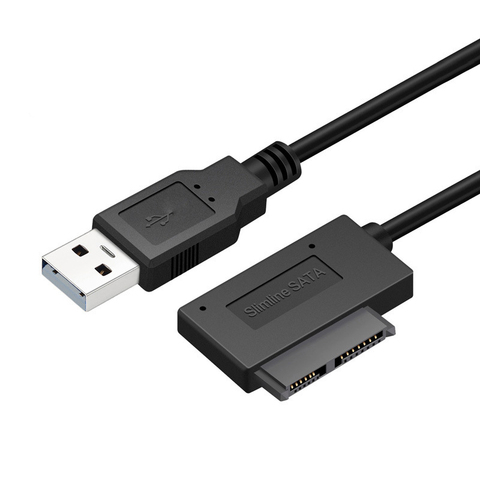 2022 ПК 35 см 6P 7P CD DVD Rom SATA к USB 2,0 конвертер для ПК ноутбука Тонкий Sata 13 Pin USB адаптер кабель привода ► Фото 1/6