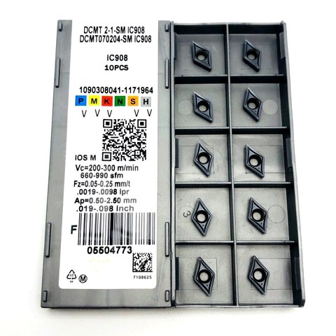 10 шт. DCMT070204 SM IC907 стандартная вставка токарный инструмент CNC токарные детали металлические токарные инструменты Tokarnyy DCMT 070204 ► Фото 1/4