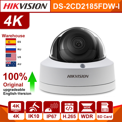 Hikvision ip-камера от производителя оригинального оборудования DT185-I = DS-2CD2185FWD-I CCTV купольная камера с аудиовходом POE интерфейс сигнализации H.265 сл... ► Фото 1/5