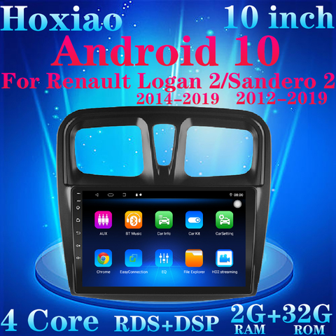 Android 10 автомобиль 9 дюймов 2 Din RDS двойной объектив радио четырехъядерный WIFI GPS Bluetooth Мультимедиа для Renault Logan 2 Sandero 2 2014-2022 ► Фото 1/6
