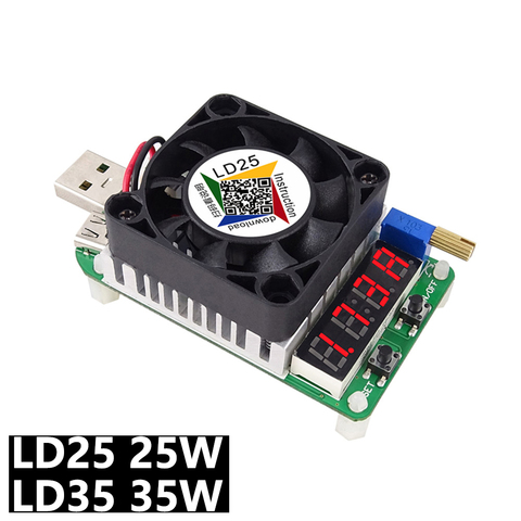 LD25 LD35 25 Вт/35 Вт USB электронный тестер нагрузки Интеллектуальная защита регулируемый Вольтметр постоянного тока напряжения ► Фото 1/6