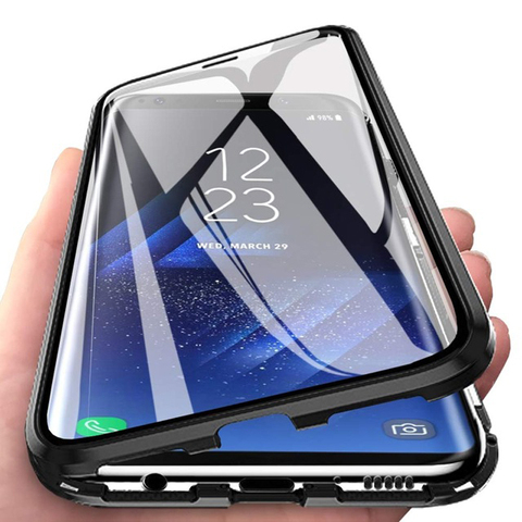 Магнитный двухсторонний стеклянный чехол для Samsung S20 FE S10 E S9 S8 Note 20 10 9 8 Plus Ultra Lite A51 A71 A50 A70 M51 M21 ► Фото 1/6
