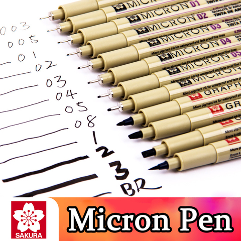 Ручка Sakura Pigma Micron, набор, водонепроницаемые, без протечек, гладкие черные чернила, маркеры для рисования, Ручная надпись Tekenen ► Фото 1/1