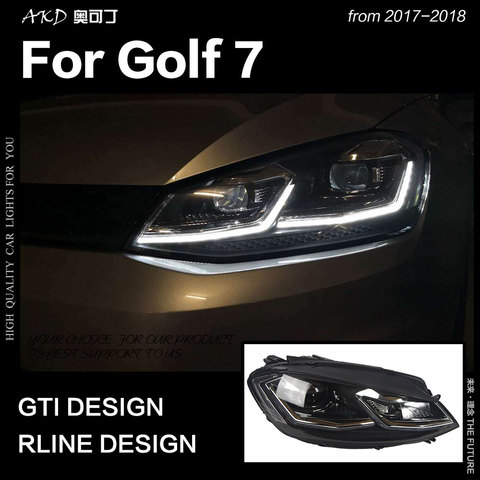 AKD автомобильный Стайлинг для VW Golf 7 MK7 светодиодный фонарь Golf7.5 R LINE дизайн DRL Hid динамический сигнал головная лампа Bi Xenon аксессуары ► Фото 1/6
