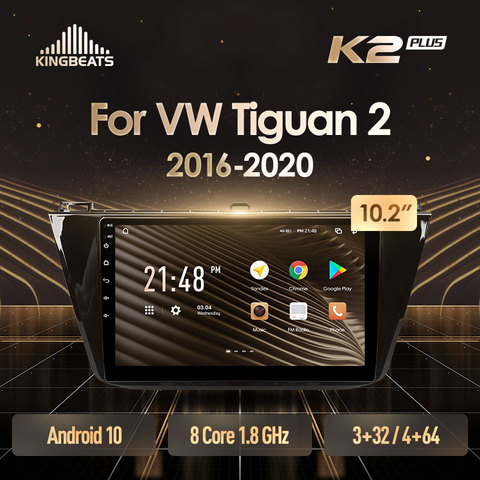 KingBeats штатное головное устройство For Volkswagen Tiguan 2 Mk 2016 2022 GPS Android 8.1 автомагнитола на андроид магнитола для Фольксваген Тигуан 2  автомобильная мультимедиа Octa Core 8 core*1.8G DDR4 2G ROM ► Фото 1/6