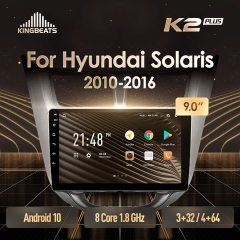 KingBeats штатное головное устройство For Hyundai Solaris 1 2010 - 2016 GPS Android 10 автомагнитола на андроид магнитола For Хендай Солярис 1 For автомобильная мультимедиа Octa Core 8 core*1.8G No 2din 2 din dvd ► Фото 1/6