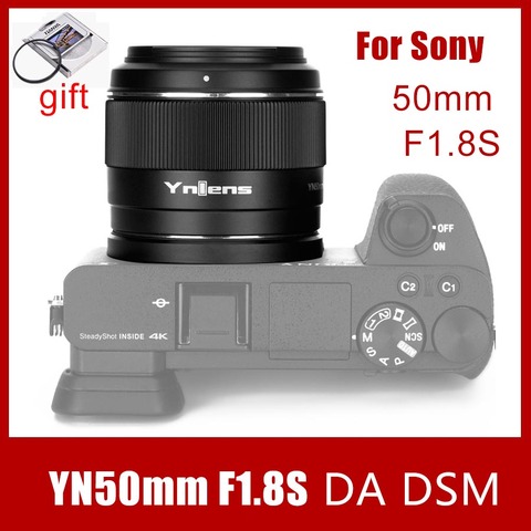 Объектив камеры Yongnuo YN50mm F1.8S DA DSM 50 мм F1.8 для Sony E-mount для SONY A6300 A6400 A6500 NEX7 APS-C рамка Автофокус AF/MF ► Фото 1/6