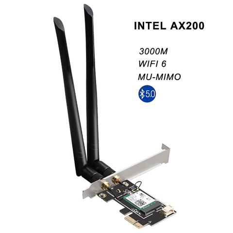 Адаптер DIEWU PCIE WiFi6, беспроводная сетевая карта PCIE Bluetooth 3000 м с процессором INTEL AX200 ► Фото 1/6