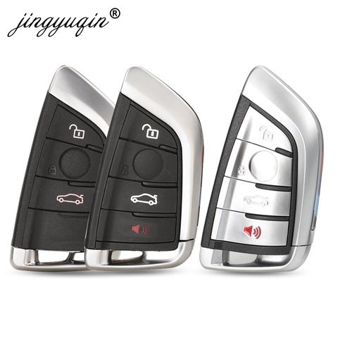 Jingyuqin 4 кнопки смарт-карты Автомобильный ключ чехол для BMW 1 2 7 серии X1 X5 X6 X5M X6M F класс дистанционного ключа Fob крышка вставить лезвие ► Фото 1/5