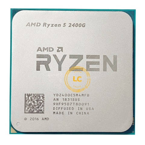 AMD Ryzen 5 2400G R5 2400G 3,6 ГГц четырехъядерный четырехпоточный процессор 65 Вт YD2400C5M4MFB разъем AM4 ► Фото 1/2