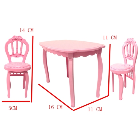 NK 3 предмета/набор кукольные аксессуары 2 модные стулья + 1 современный стол для мебель для Барби столовая домашняя игрушка девочка подарок 9X ► Фото 1/6