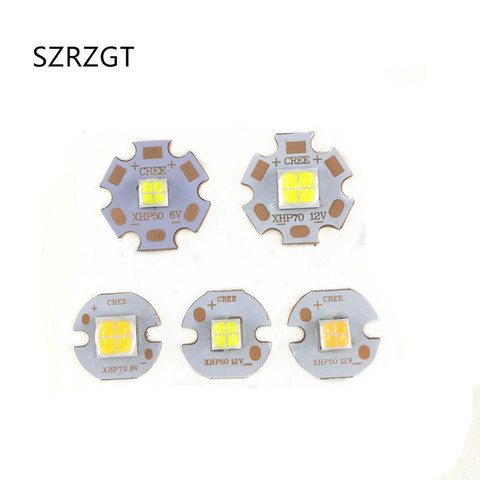 СВЕТОДИОД CREE XHP50, XHP70, XHP50.2, XHP70.2, 2 поколения, холодный белый, нейтральный, теплый светодиодный, 6 в, 12 В, с медной печатной платой 16 мм, 20 мм ► Фото 1/4